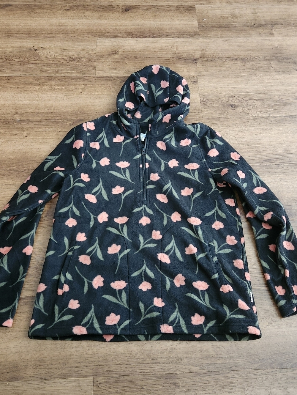 O'Neill Josie Half Zip Polar Fleece Hoodie  Tulip Size Medium